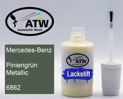 Mercedes-Benz, Piniengrün Metallic, 6862: 20ml Lackstift, von ATW Autoteile West.